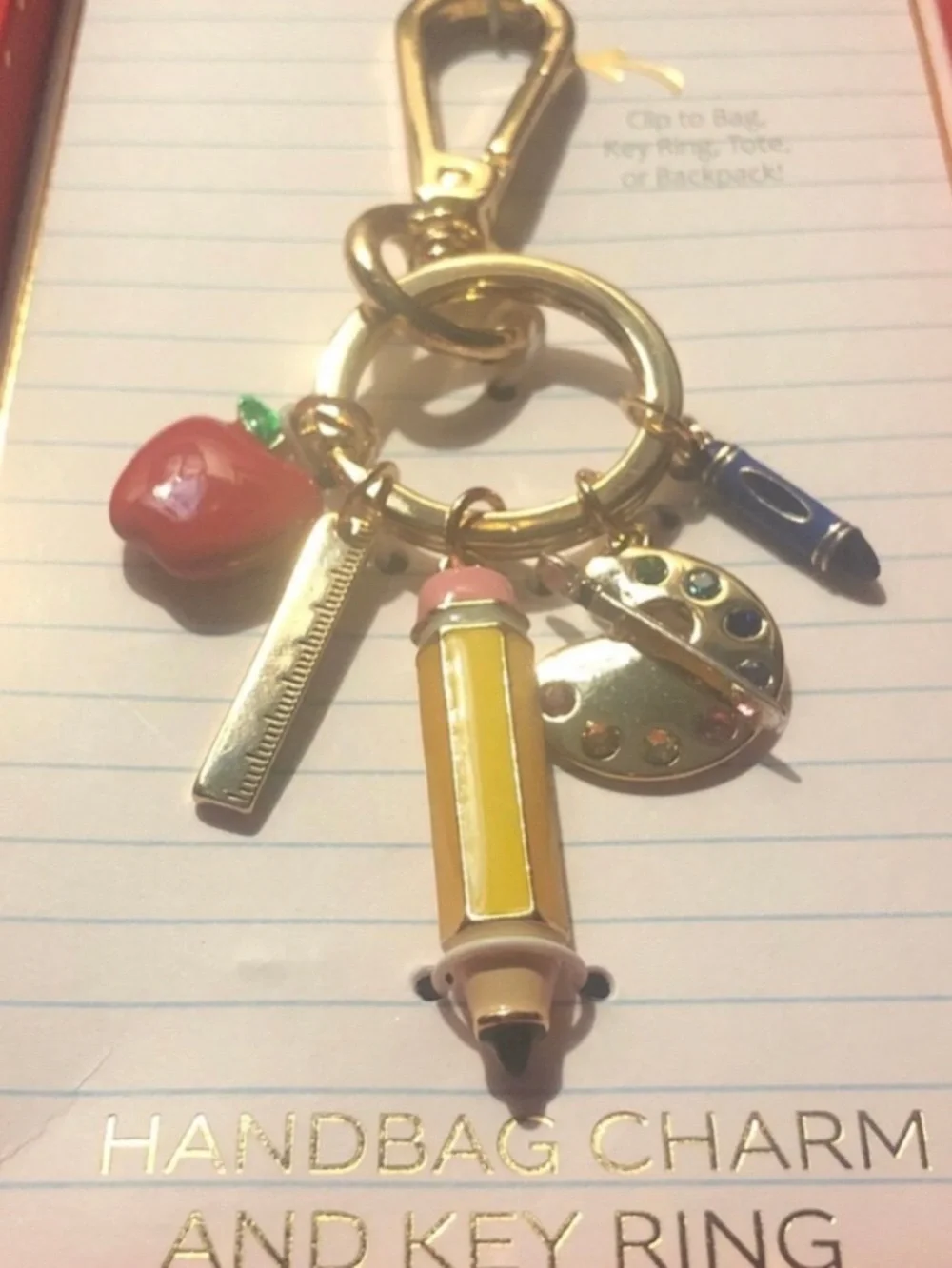 TRUE TO FORM Back to School Education-Theme Keychain and Bag/Purse Charm NEW NWT
